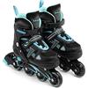 RiToEasysports Pattini Regolabili con Luci e Ruote Luminose per Bambini | Ruote in PU Resistenti All'abrasione, Fodera in Mesh Traspirante, Design con Luci Automatiche, Freno per Pattino Destro,