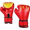 TOYANDONA Guantoni da Boxe, Allenamento Muay Thai Rosso | PU Imbottitura Multistrato, Fodera Traspirante e Fori D'aria, Polsino Ampio Chiusura a Strappo