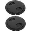 AUTSUPPL 2 Pezzi Coperchio Portello di Ispezione Tondo 5 Pollici Nero | Realizzato in Plastico PC Resistente, Coperchio Staccabile, Adatto a Yacht e Barche Marine