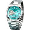 DAXIAOYU Orologio da polso da uomo meccanico automatico a quattro pin, design traforato, cinturino in acciaio inox, stile casual e business