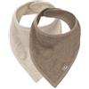 Jollein Bandana per neonati - Confezione da 2 - 100% cotone - Bavaglino per neonati - Con bottoni a pressione - Lavabile - Sciarpa triangolare - Sand/Milky Coffee