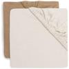 Jollein Lenzuola con angoli elasticizzati in jersey - Confezione da 2 - Per culla, lettino da co-sleeping e passeggino - 40/50x80/90 cm - 100% cotone - Con elastico - Hazel/Oatmeal