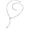 Amen Collana In Argento 925 Collezione Junior - Colore Rodio - Misura Unica Rosario Classico Junior Cristalli Azzurri