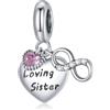 ShiYu Ciondolo con ciondoli Sorella amorevole per bracciali Pandora in argento sterling