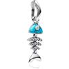 Amuefer 925 Argento Puro Charms Estate Viaggio Marittimo Perla Pendente, Balene E Delfini Pendente, Braccialetto Femminile Charms Perla Collana Pendente Regalo Di Viaggio Per La Famiglia Agli Amici