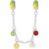 LNQOBU Catena di Sicurezza in Argento 925 per Charms Bracciali Ciondoli Perline,Ciondolo a forma di cuore in silicone con Chiusura a Clip, Compatibile con i Braccialetti Pandora