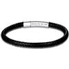 Richsteel Braccialetto a doppio giro, con cordoncino in pelle intrecciata/cinturino in pelle artificiale intrecciata, 5 mm, 18/20/22 cm (nero/marrone), bracciale con cordino da uomo, donna, regalo di