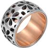 555Jewelry Anello a fascia memorabile in acciaio inossidabile con margherite