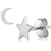Langro Living Brandlinger ® Orecchini (paio) d'argento sterling 925 placcato in oro (18 carati), luna o stella, dimensione: 9mm