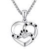 Eusense Collana con Zampa, Ciondolo Cane in Argento Sterling 925, Gioielli con Impronta di Cane per Donne Ragazze