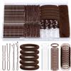 Nivofu 415 Pezzi Forcine per Capelli Donna, Mollette Metallo Marrone e Reti | Set completo 415pz: forcine a U, ondulate, elastici, reti e così via. Metallo marrone, scatola inclusa. Ideale per chignon