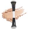 Générique Pennello per trucco - Pennello da tintura a doppia punta, manico in legno, setole sintetiche, 17 cm, applicatore rotondo inclinato per tintura, blush, correttore, Highlighter