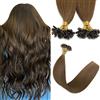 Sindra Parrucca Donna Capelli Veri Umani U Tip Hair Extension 40cm Castano Cioccolato 50Pezzi 40g Keratina Capelli Umani Estensioni Cheratina Nail Tip Extension U#4-40cm