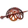 Parcelona French Radial Tortoise Shell Hair Bun Cover with Stick - 3.5 Inches Diameter by Parcelona