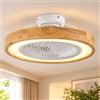 LASANYA Plafoniera con Ventilatore, 6 Velocità, Dimmerazione Continua, LED--B | Ventilatore da Soffitto in Legno, APP e Telecomando, Reversibile, Vento Naturale, Luce Notturna, Timer, 52 x 52 x 20 cm