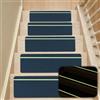 YushengTai Tappetini per gradini, autoadesivi, antiscivolo, con strisce luminose, antiscivolo, fonoassorbente, per scale in legno, pietra e piastrelle, per interni, 15 pezzi, blu scuro