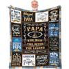 KMFASVX Regalo per Papà Coperta, Regalo Festa del Papà, Regali Papa Compleanno, Regali per Papa da Figlia Figlio Coperta，Giornata del Padre (E)