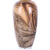 orenm Vaso in vetro soffiato a mano, decorazione artistica grigia e marrone sabbia, vaso a bocca larga, centrotavola per la casa, per soggiorno, tavolo, libreria, bagno, mensola decorativa (vaso di sabbia