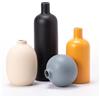 QBMYCN Set di 4 vasi in Ceramica,vasi in Ceramica per la Decorazione Domestica,Vaso Decorativo per Erba di Pampa e Fiori secchi,Decorazione per l'ingresso (Bianco sporco,azzurro,nero,arancione)