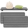 Generic Confezione da 2 vassoi per lavabo da bagno, assorbi acqua, vassoio per asciugatura in pietra per lavello del bagno e organizer da cucina, ad asciugatura rapida, portasapone e spugna (grigio)