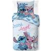 anemone Lilo and Stitch Disney, copripiumino 100% cotone, 140 x 200 cm + 1 federa 63 x 63 cm, prodotto ufficiale con licenza 100% (B)