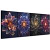 murando - Set di Quadri Moderni Soggiorno, Mandala Floreale Astratto, 80x30 | (4 pz. 20x30 cm ognuno), Quadro Moderno, Canvas con Struttura, Componibili, Resistenti Allo Sbiadimento, Produzione Europea