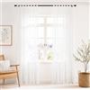 Vangao Set di 2 tende per soggiorno con passanti, 260 x 140 cm (altezza x | Tenda in voile di poliestere bianco traslucido, lunghezza 260 cm, per soggiorno, camera da letto, cameretta dei bambini
