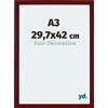yd. Cornice A3 29.7x42 cm Vino Rosso Spazzato - Cornice in MDF Mura | Your Decoration, Vetro acrilico antiriflesso, Montaggio a parete, Adatta per foto, poster o puzzle, Made in Holland