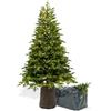 BOP Albero di Natale con Luci Incorporate e Base Tronco Zeus 180 cm - 800 Led, Fogliame in PE Real Touch e PVC, Borsa Omaggio, Apertura ad Ombrello