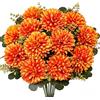 UXORSN 2 pezzi di fiori autunnali artificiali come veri bouquet di fiori | Bouquet di fiori artificiali autunnali, crisantemi, ortensia di seta, bouquet di fiori artificiali per tavolo, matrimonio