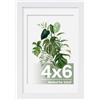 EGOFINE Cornice portafoto 6 x 4 6 x 4 cornice display 3,5 x 5 con passepartout rivestito in plexiglass, per montaggio a parete, bianco