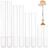UNICRAFTALE 8 vasi in vetro di 4 dimensioni per candelieri, base conica trasparente, con 8 custodie in silicone, adatti per candelieri di dimensioni 20-22 mm, per tavoli, matrimoni, decorazioni per la