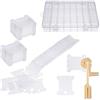 WILLBOND 100 bobine in plastica per punto croce, filo interdentale e scatola organizer per ricamo per punto croce, fai da te, cucito, scomparti per gioielli