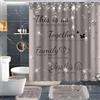 juwute Set di 4 pezzi per la famiglia con tenda da doccia, tappetini antiscivolo, copriwater e tappetino da bagno, set di accessori per il bagno con decorazioni a rombi glitterati grigi, tende da