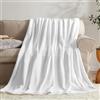 KMUSET Coperta in pile bianco leggera super morbida e accogliente coperta in microfibra
