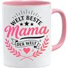 Jungle Mug Tazza da caffè in ceramica rosa, 330 ml, con cuore e stelle