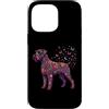 Funny Giant Schnauzer Gifts Accessories Custodia per iPhone 14 Pro Max Schnauzer gigante colorato floreale farfalla fiori botanico