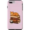 KDNCoffeeDesigns Custodia per iPhone 7 Plus/8 Plus Amante della lettura di caffè e libri per gatti