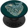 Ocean Botanicals & Wild Oceano Balena Tartaruga Mare Medusa Tropical Sea Life Tramonto PopSockets PopGrip Adesivo
