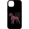 Funny Giant Schnauzer Gifts Accessories Custodia per iPhone 14 Plus Schnauzer gigante colorato floreale farfalla fiori botanico