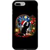 Christmas Pets and Starry Winter Nights Custodia per iPhone 7 Plus/8 Plus Decorazione natalizia a forma di gatto smoking, con finestra invernale stellata