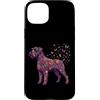 Funny Giant Schnauzer Gifts Accessories Custodia per iPhone 15 Plus Schnauzer gigante colorato floreale farfalla fiori botanico