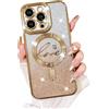 Fiyart Compatible with iPhone 13 Pro Max Case,Compatible with MagSafe Love Heart Plating Camera Protection TPU Magnetic Glitter for Women Girls Shockproof Phone Bumper 6.7-Gold