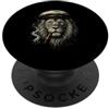 Funny Captain Lion Lover Boating Gifts Pipa per fumare con leone, divertente barca nautica, Capitano Lion PopSockets PopGrip Adesivo