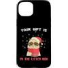 Christmas Cat Meme Apparel Custodia per iPhone 15 Plus Yours Is In The Litter Box, divertente meme natalizio con gatto