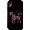 Funny Giant Schnauzer Gifts Accessories Custodia per iPhone XR Schnauzer gigante colorato floreale farfalla fiori botanico
