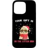 Christmas Cat Meme Apparel Custodia per iPhone 15 Pro Max Yours Is In The Litter Box, divertente meme natalizio con gatto