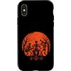skeleton band guitar drums halloween Hal Custodia per iPhone X/XS Scheletro Band Halloween Jam