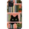 SAVARLO Custodia per iPhone 11 Pro Max Libro a tema Black Cat Lover Libreria Floreale Piante grasse