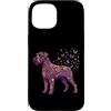 Funny Giant Schnauzer Gifts Accessories Custodia per iPhone 15 Schnauzer gigante colorato floreale farfalla fiori botanico